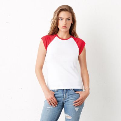 Baby rib cap sleeve contrast raglan t-shirt Thumbnail