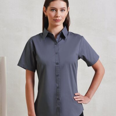 Premier Women's short sleeve poplin blouse PR302 Women's short sleeve poplin blouse Thumbnail