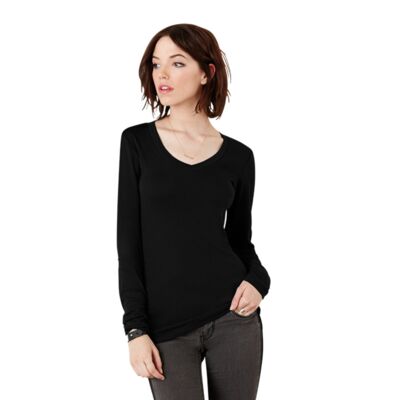 Bella + Canvas Sheer mini rib long sleeve v-neck t-shirt BE052 Sheer mini rib long sleeve v-neck t-shirt Thumbnail