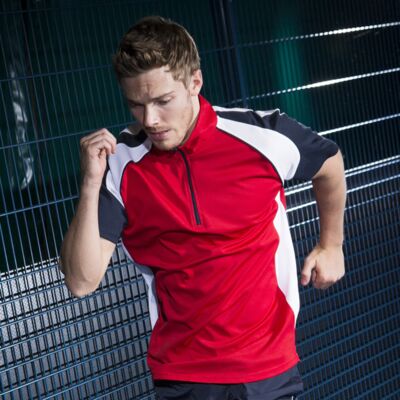 Tombo Teamsport panel polo zip neck TL561 Teamsport panel polo zip neck Thumbnail