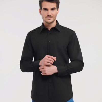 Russell Collection Long sleeve polycotton easycare fitted poplin shirt J924M Long sleeve polycotton easycare fitted poplin shirt Thumbnail