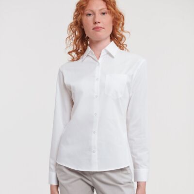 Russell Collection Women's long sleeve 100% cotton poplin shirt J936F Women's long sleeve 100% cotton poplin shirt Thumbnail