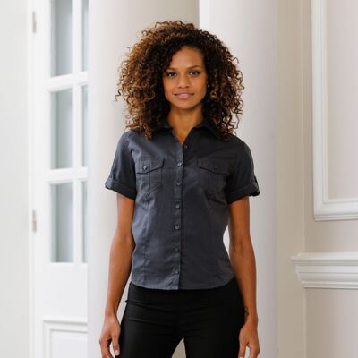Women's roll-sleeve short sleeve shirt Thumbnail