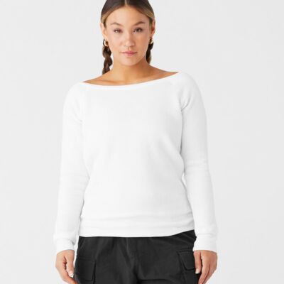 Sponge fleece wide neck sweatshirt Thumbnail