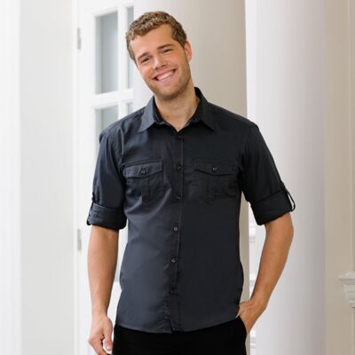 Russell Collection Roll-sleeve shirt long sleeve J918M Roll-sleeve shirt long sleeve Thumbnail