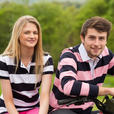 Front Row Women's striped piqué polo shirt FR211 Women's striped piqué polo shirt Thumbnail