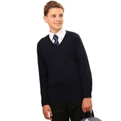 Kids v-neck fully fashioned jumper Thumbnail