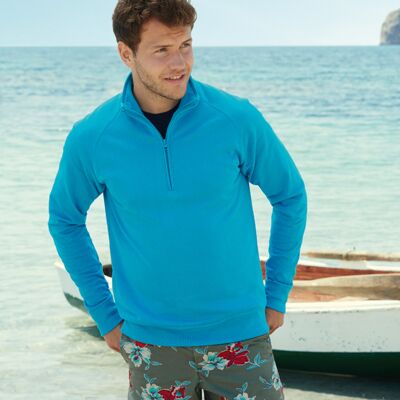 Lightweight zip neck sweatshirt Thumbnail