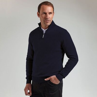 g.Devon zip-neck cotton sweater (MKC7381ZN-DEV) Thumbnail