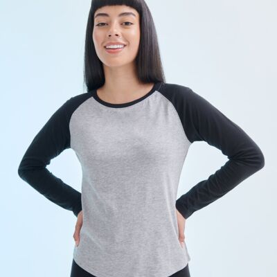 Skinnifit Women's long sleeve baseball t-shirt SK271 Women's long sleeve baseball t-shirt Thumbnail