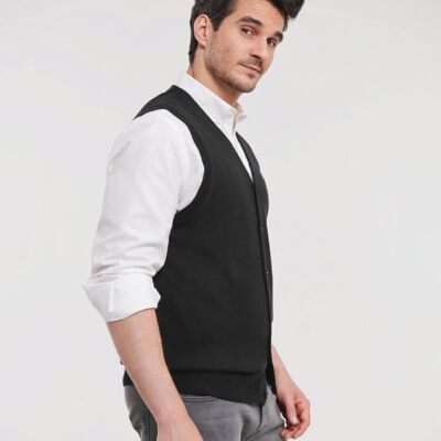 V-neck sleeveless knitted cardigan Thumbnail
