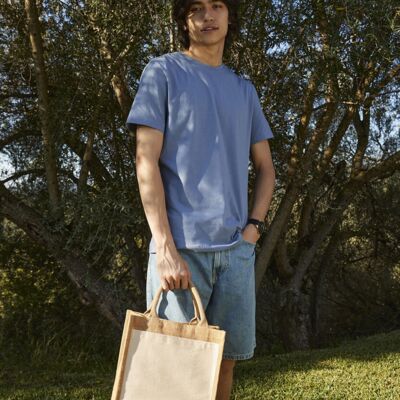 Westford Mill Cotton pocket jute midi tote WM426 Cotton pocket jute midi tote Thumbnail