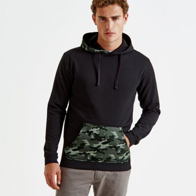 Asquith & Fox Men's camo trimmed hoodie AQ047 Men's camo trimmed hoodie Thumbnail