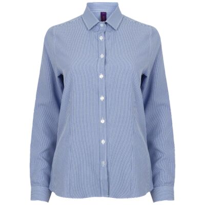 Henbury Women's gingham Pufy wicking long sleeve shirt HB581 Women's gingham Pufy wicking long sleeve shirt Thumbnail