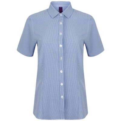 Women's gingham Pufy wicking short sleeve shirt Thumbnail