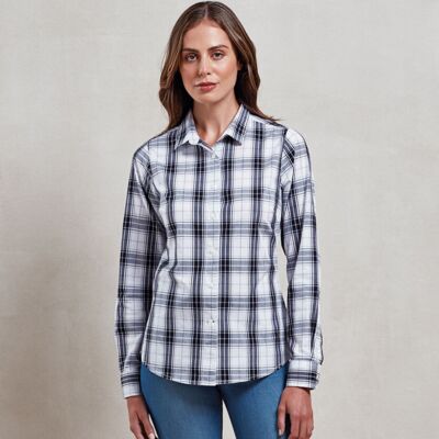Women's Ginmill check cotton long sleeve shirt Thumbnail