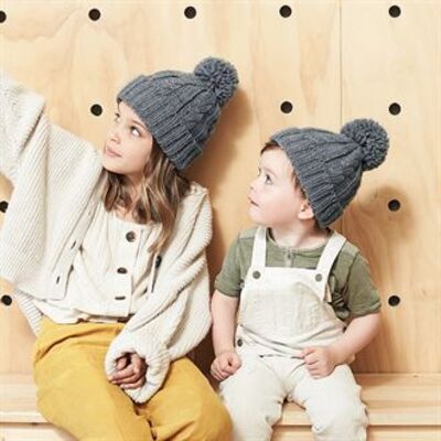 Beechfield Infant/junior cable knit melange beanie B480A Infant/junior cable knit melange beanie Thumbnail